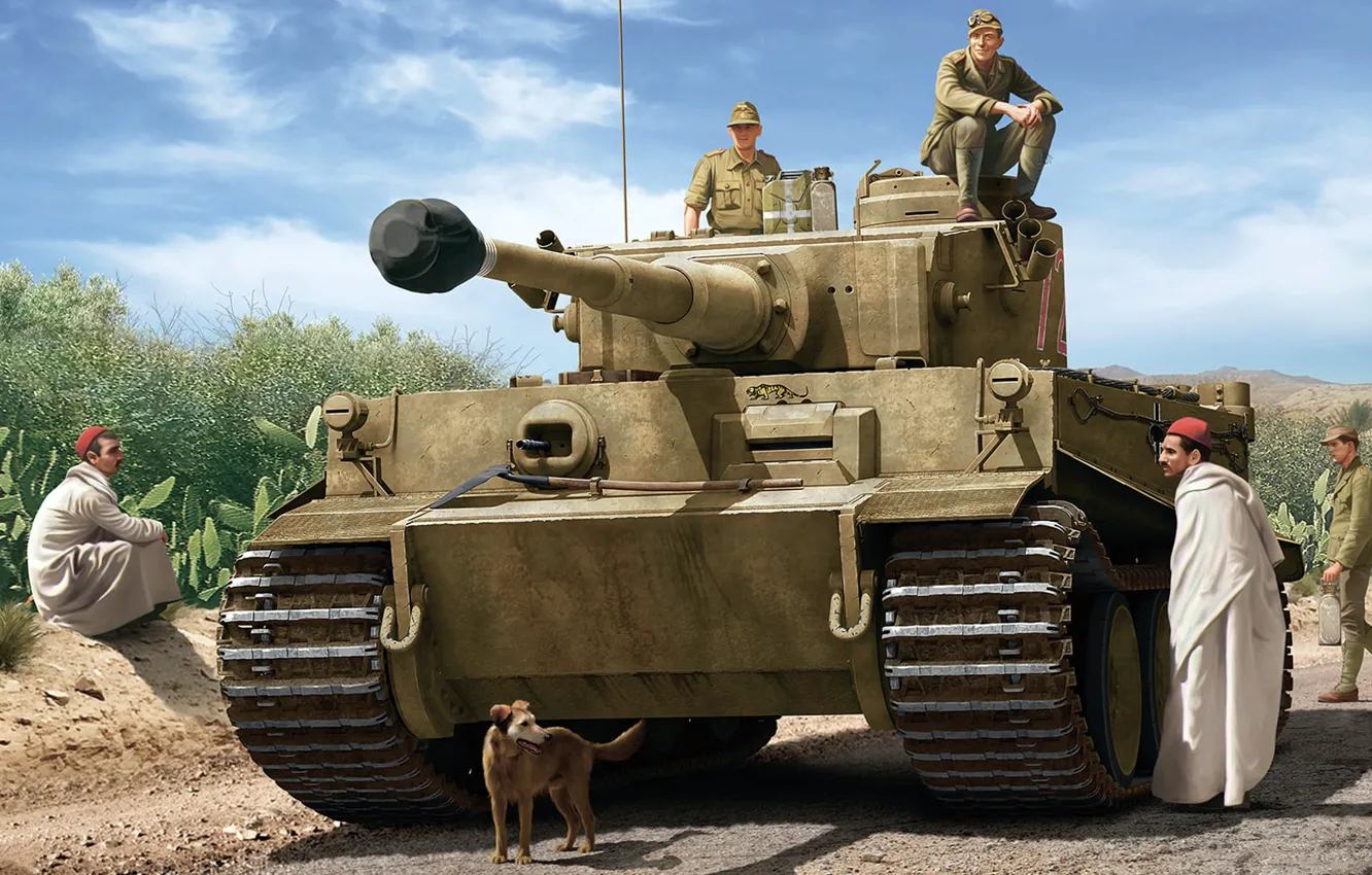 Фото обои Тигр, немецкий тяжёлый танк, Panzerkampfwagen VI Ausf. E