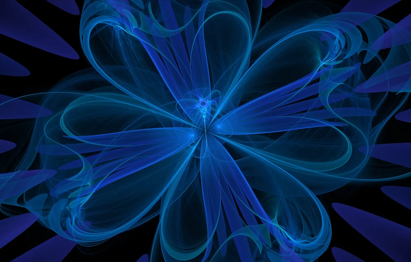 Фото обои цветок, линии, синий, шар