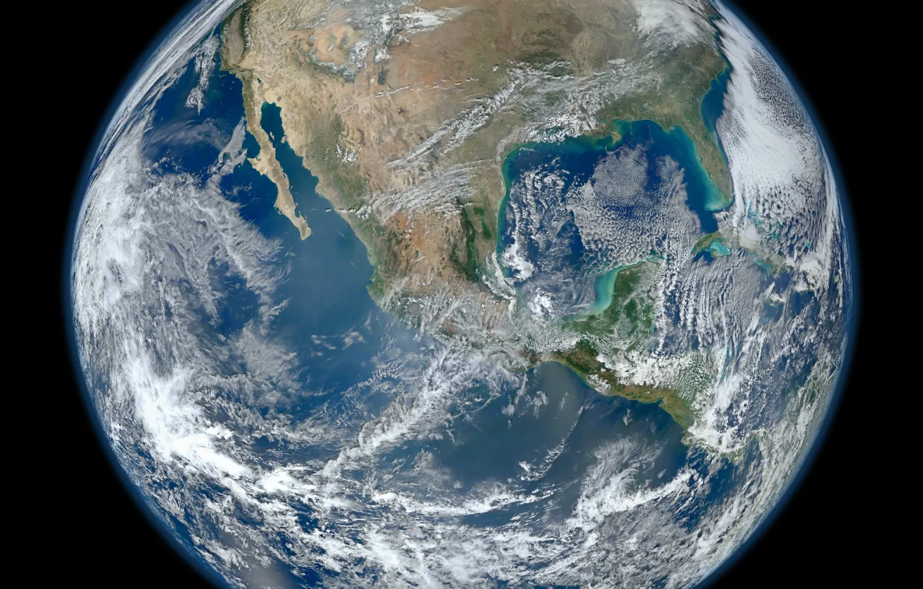 Фото обои Земля, Earth, Северная Америка, Мексиканский залив, North America