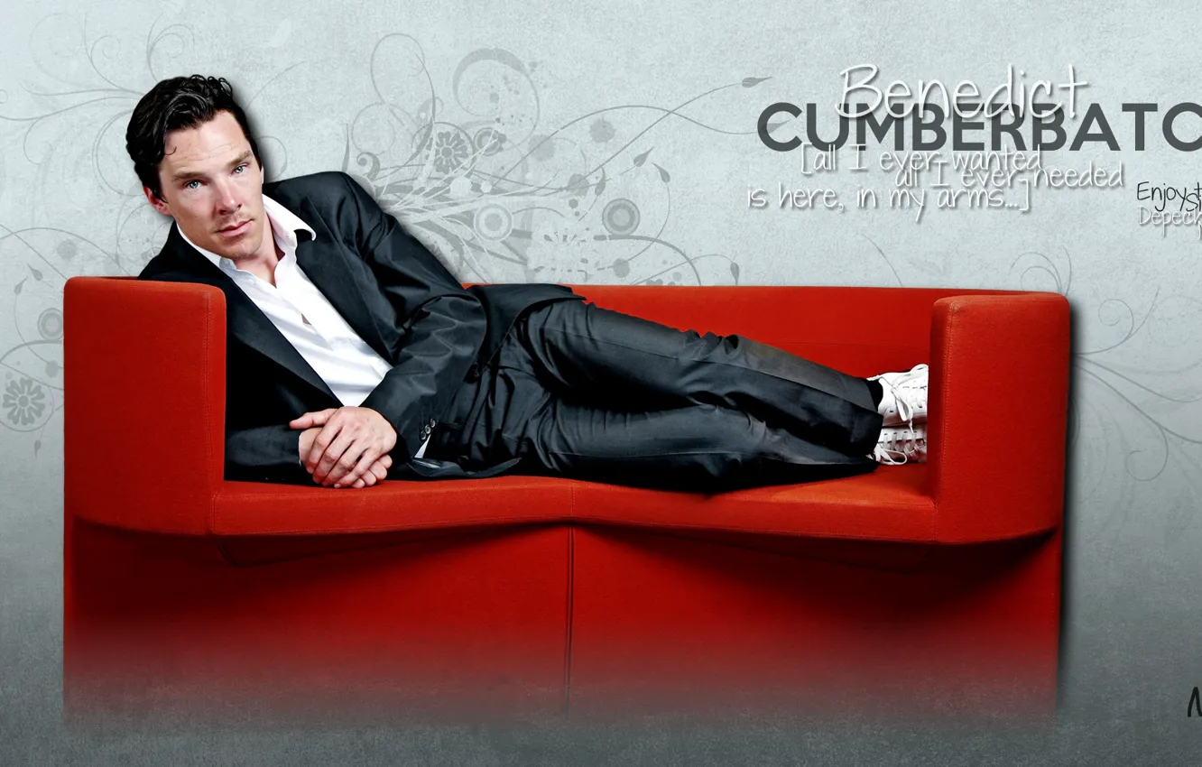 Фото обои диван, лежит, актёр, Бенедикт Камбербэтч, Benedict Cumberbatch, by elnarseltaair