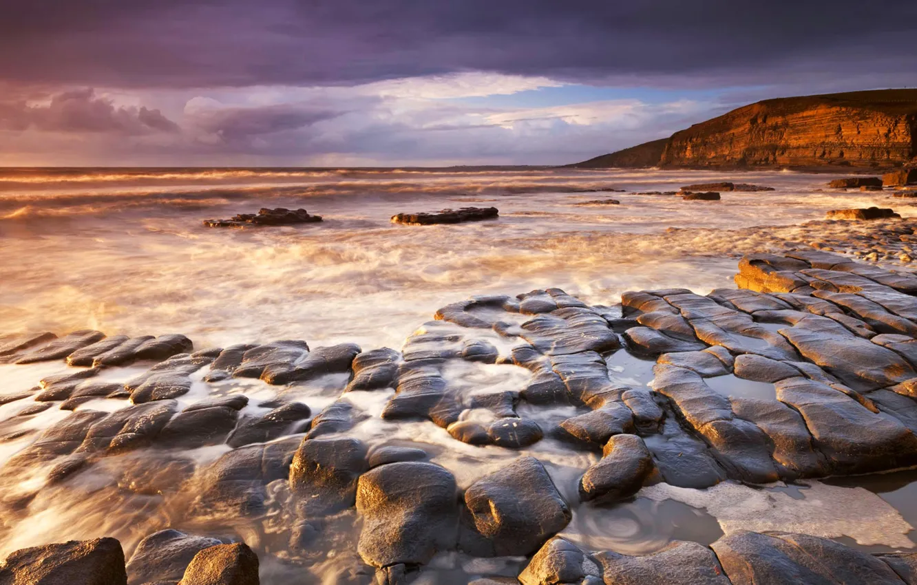 Фото обои море, камни, скалы, Уэльс, Glamorgan Heritage Coast, Dunraven Bay
