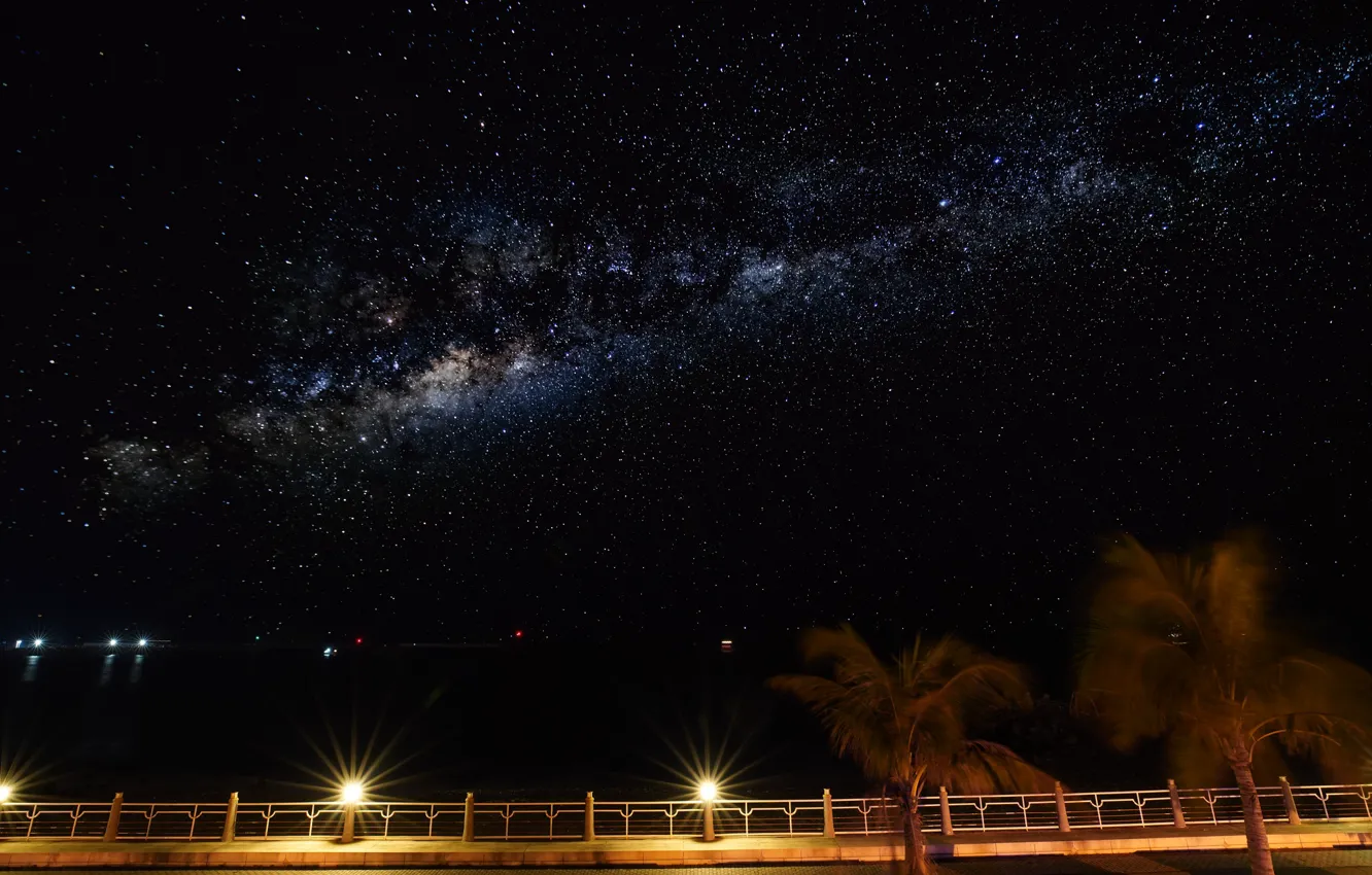Фото обои звезды, ночь, млечный путь