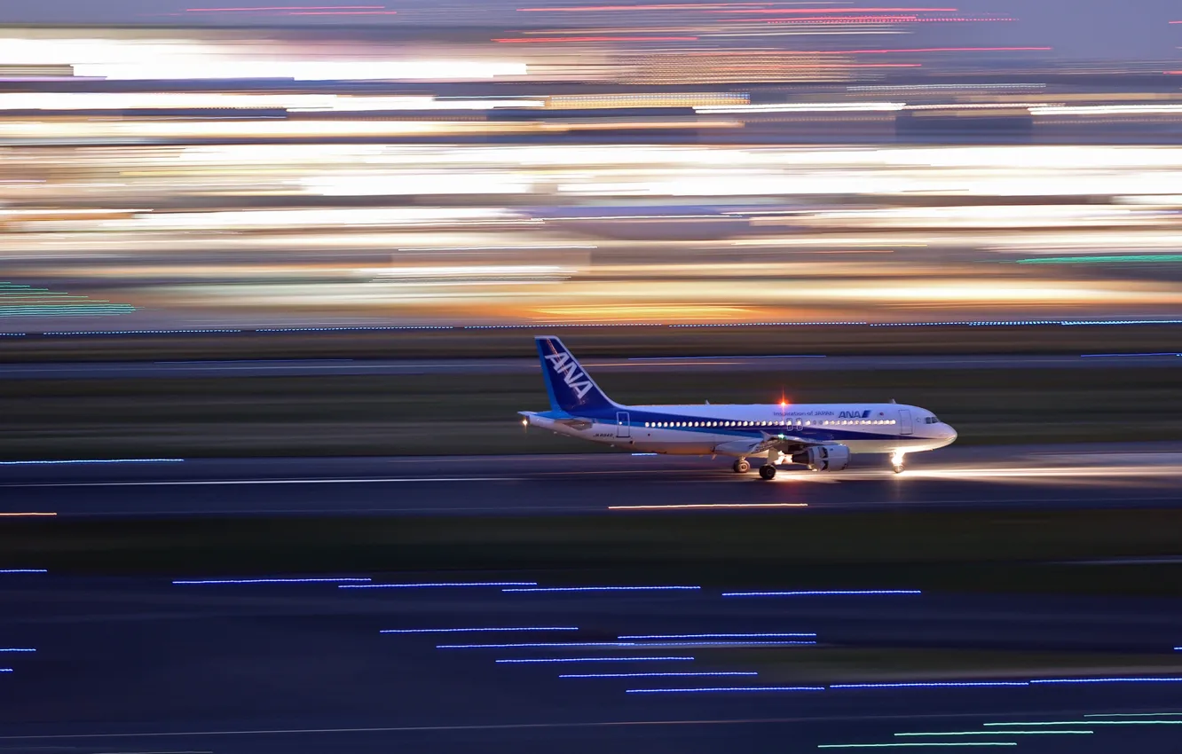Фото обои скорость, аэропорт, самолёт, Airbus