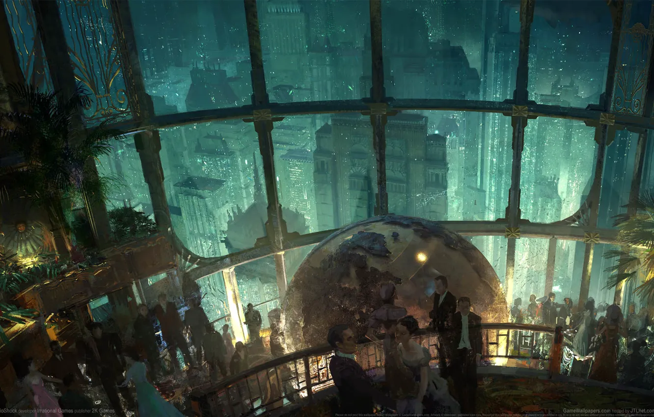 Фото обои город, панорама, подводный мир, game wallpapers, CLASSIC: BioShock