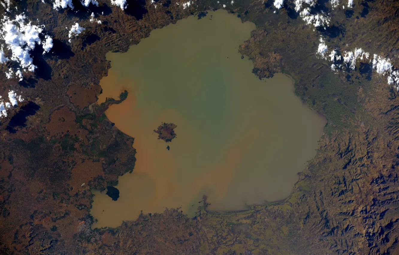 Фото обои Earth from space, Ethiopia, Lake Tana