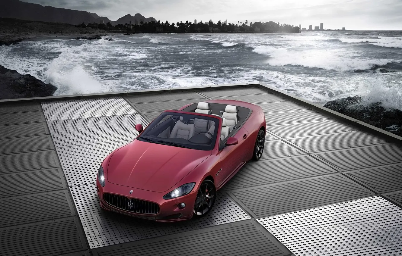 Фото обои океан, Maserati, 2011, GranCabrio