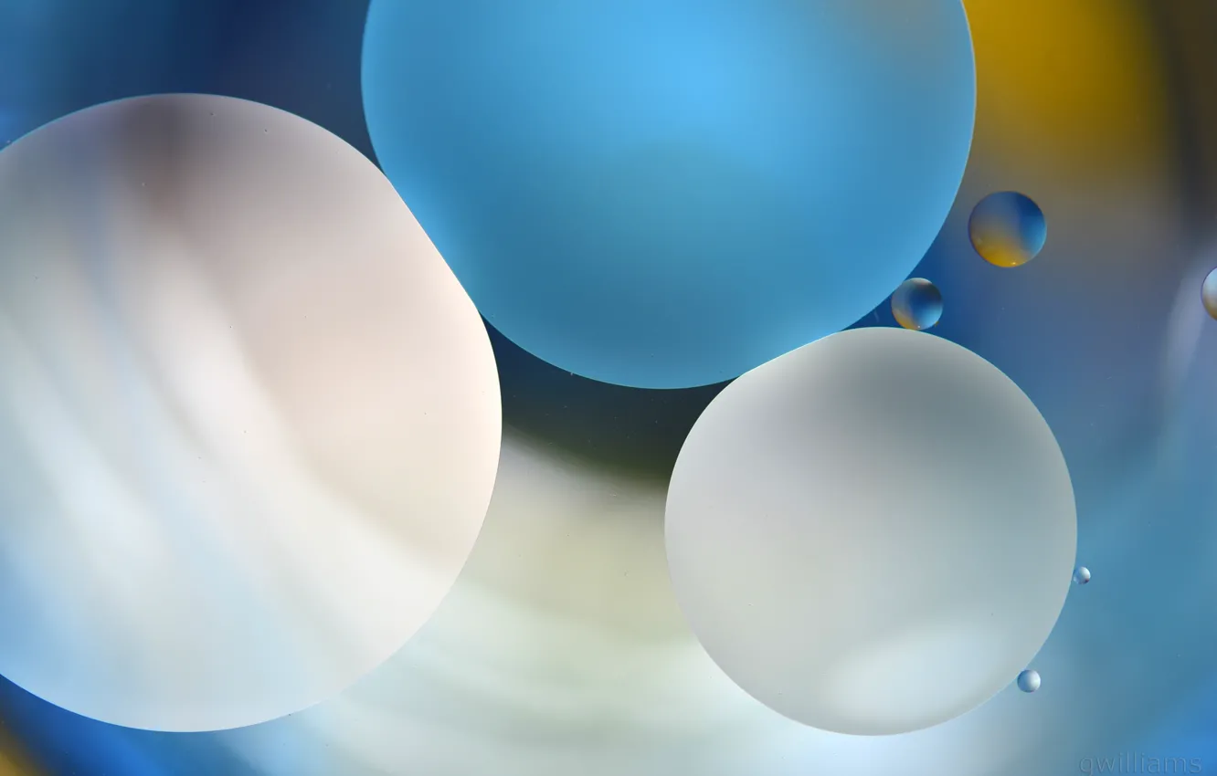 Фото обои вода, макро, масло, шар, круг, воздух, объем, пузырек