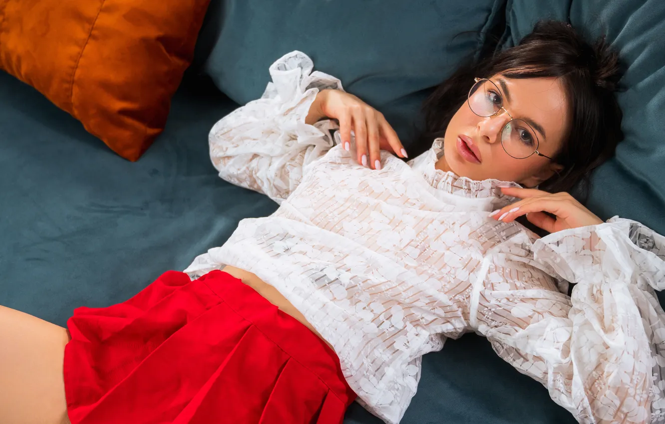 Фото обои model, glasses, gorgeous, photoshoot, posing, tanned babe, Debora A, stunning beauty