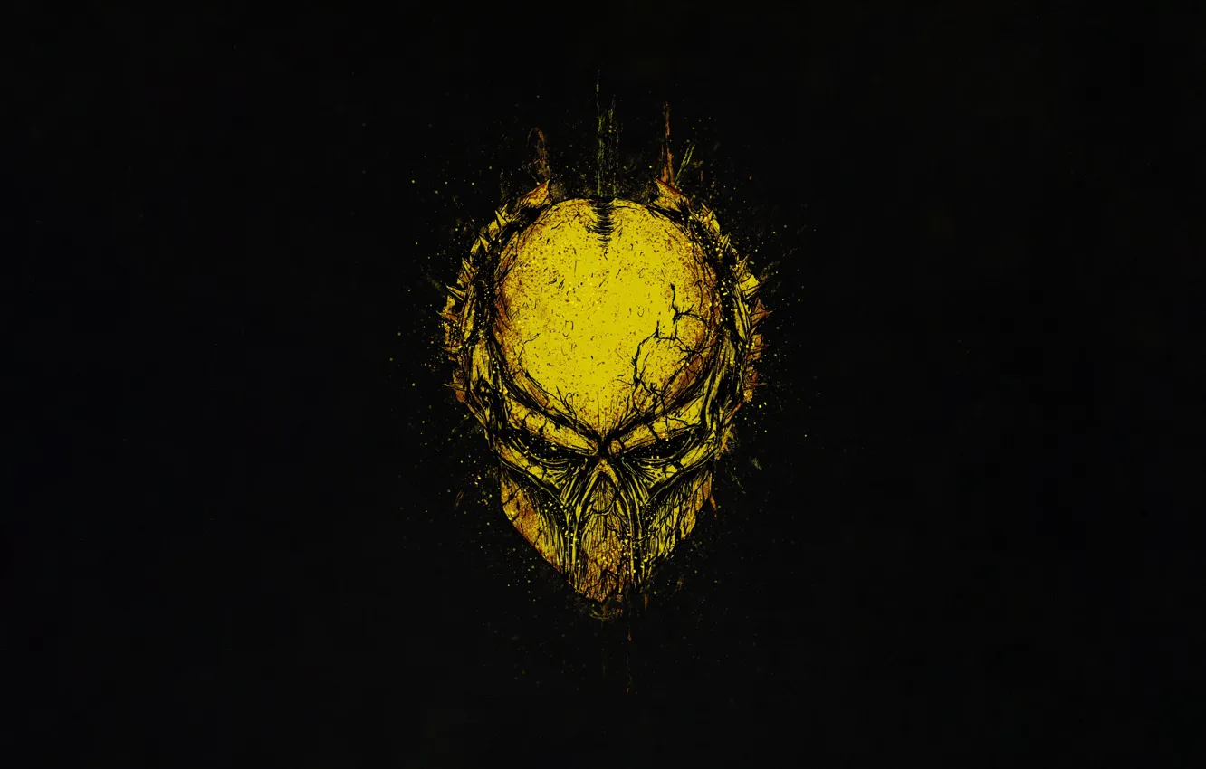 Фото обои Минимализм, Стиль, Шлем, Фон, Хищник, Art, Predator, Style