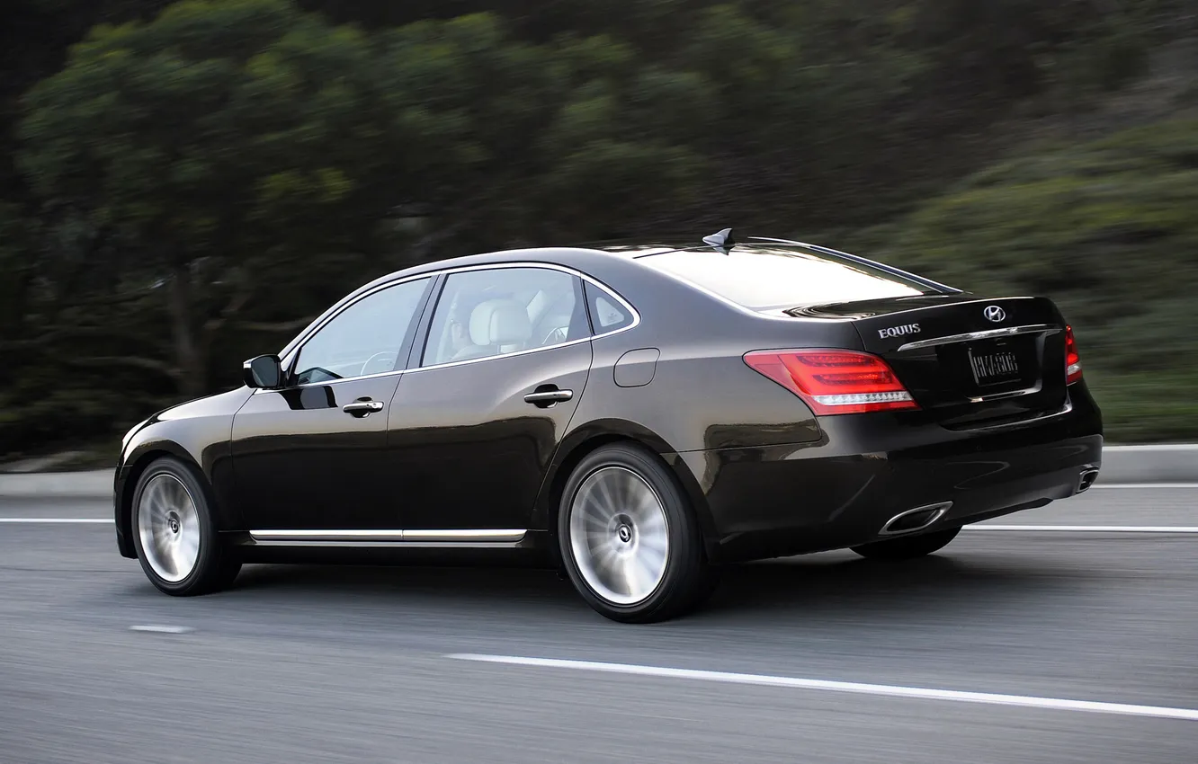 Фото обои дорога, авто, скорость, Hyundai, Equus