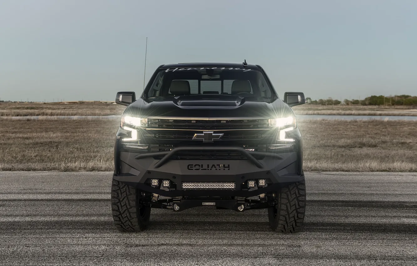 Фото обои Chevrolet, передок, Hennessey, Silverado, Off Road, Goliath, Goliath 650