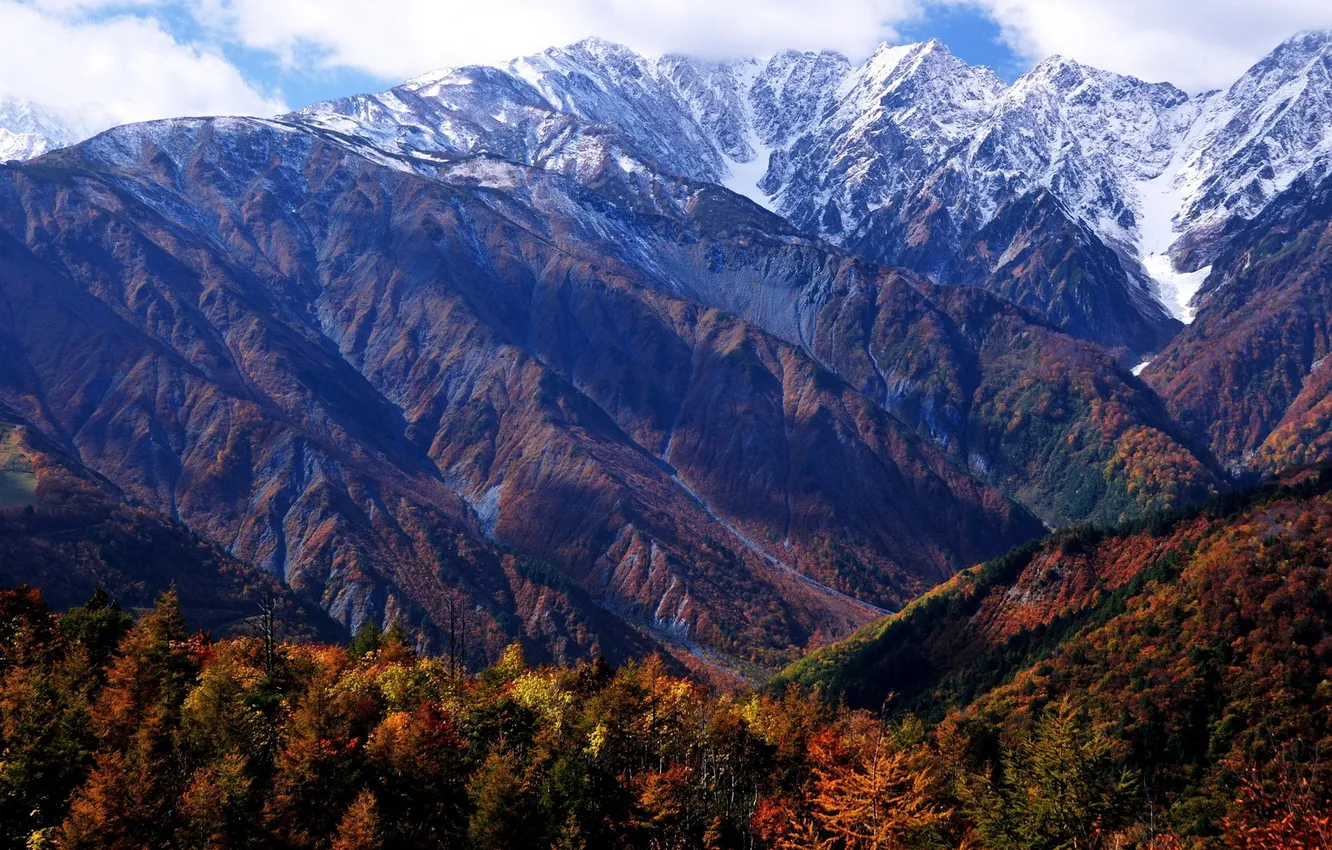 Фото обои пейзаж, горы, природа, фото, Япония, Nagano