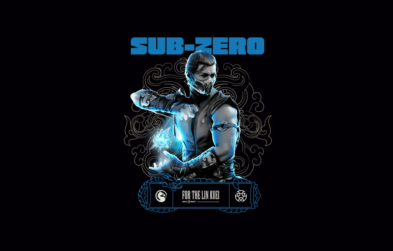 Фото обои Games, Mortal Kombat, Sub-Zero, Black background