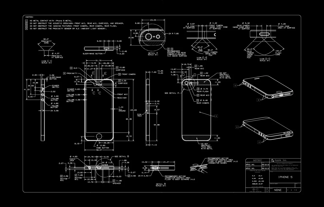 Фото обои apple, diagram, iphone 5