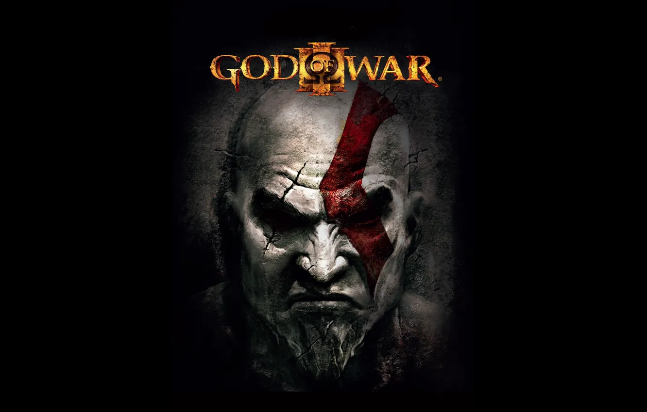 Фото обои Playstation 3, demigod, soldier, Kratos, God of War, general, man, face