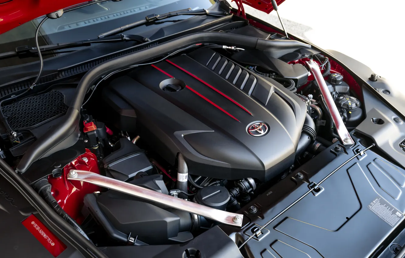 Фото обои купе, Toyota, Supra, sport car, спортивный автомобиль, под капотом, задний привод, Toyota GR