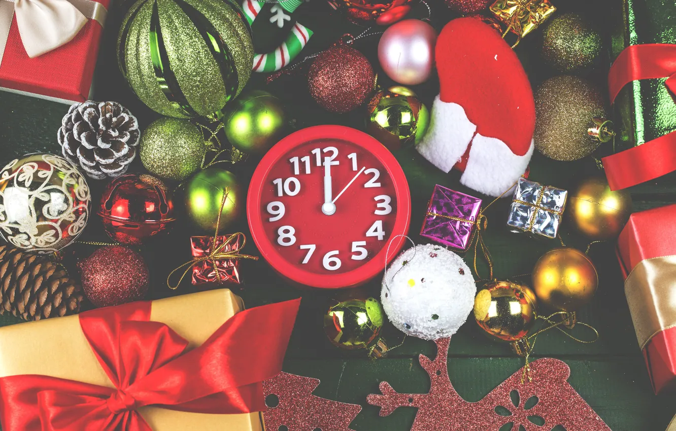 Фото обои украшения, шары, colorful, Новый Год, Рождество, подарки, Christmas, balls