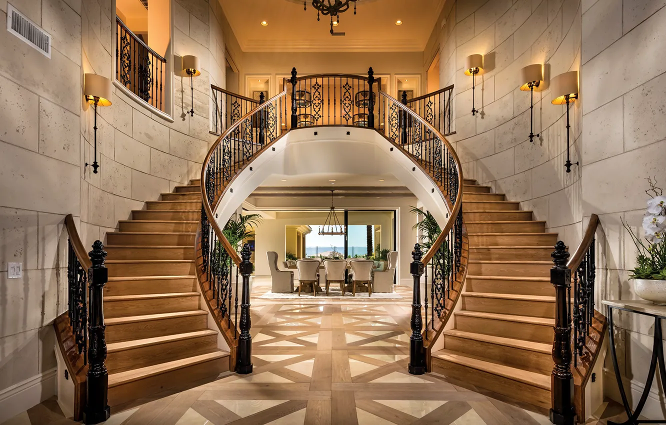 Фото обои вилла, интерьер, лестница, Santa-Rosa