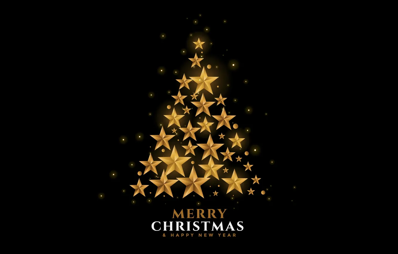 Фото обои звезды, украшения, золото, елка, Рождество, Новый год, golden, christmas