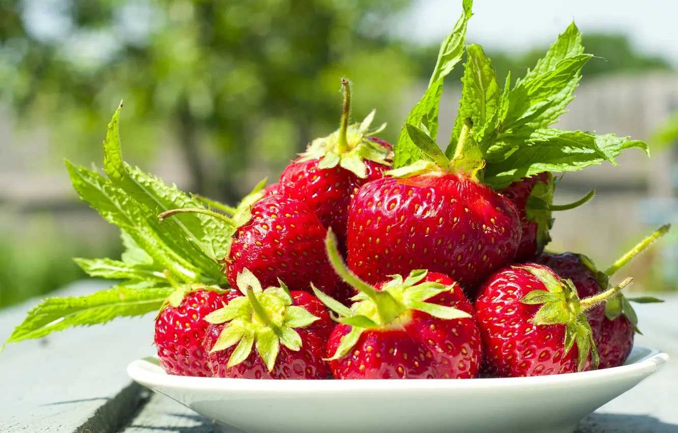 Фото обои ягоды, клубника, миска, strawberry, fresh berries