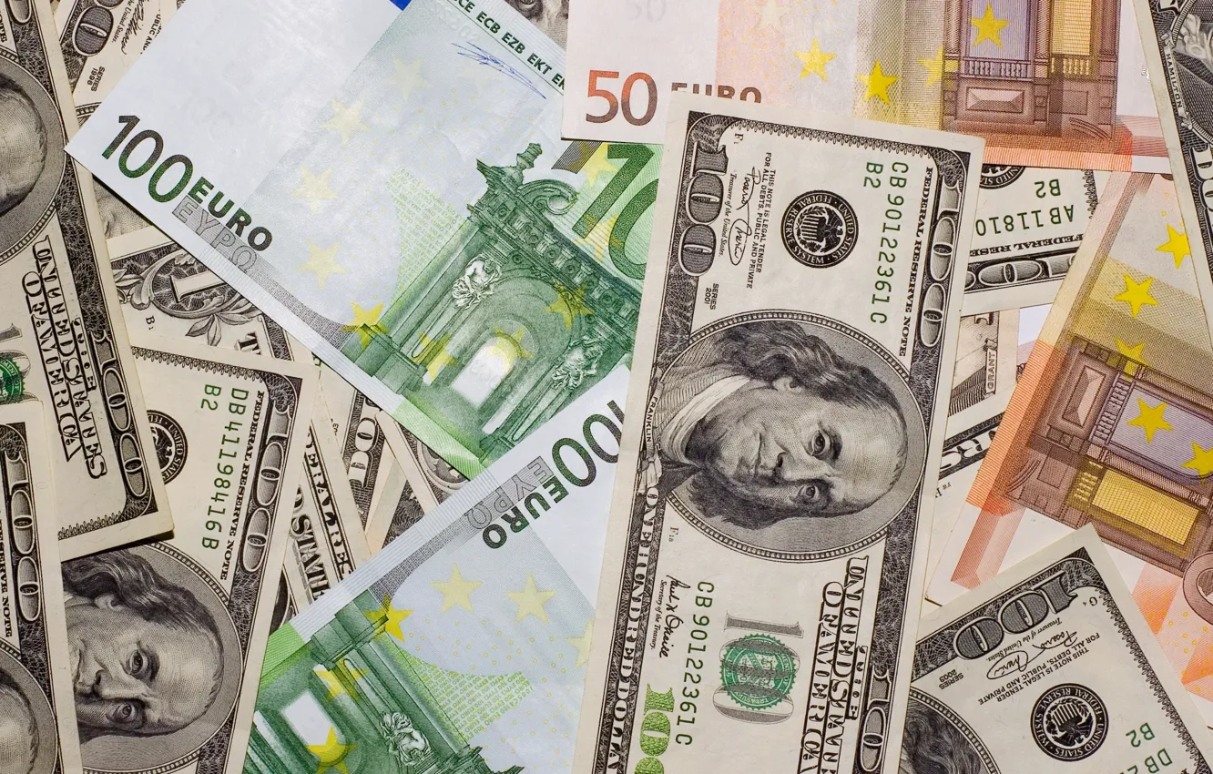 Фото обои деньги, евро, доллары, money, dollars, euro