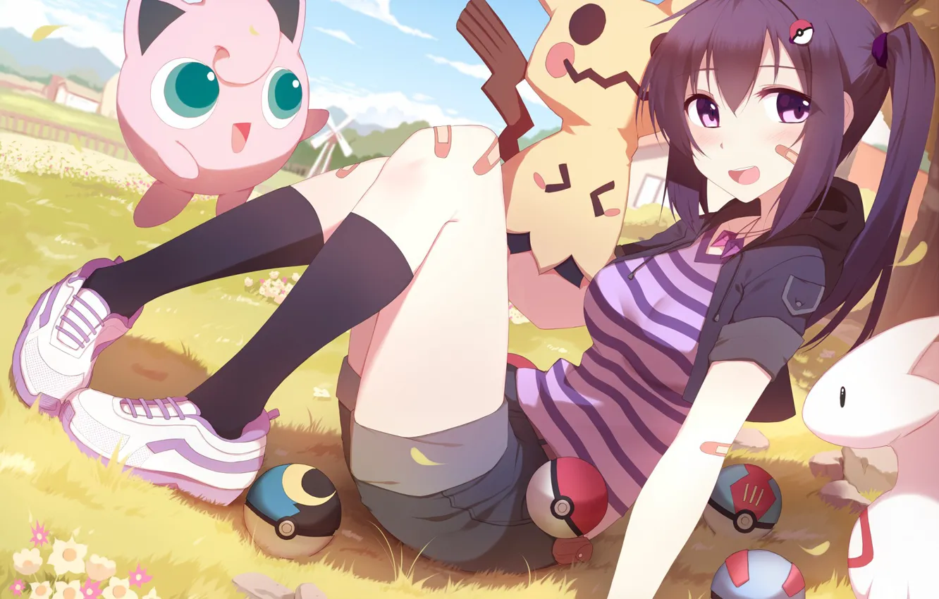 Фото обои kawaii, girl, game, anime, asian, Pokemon, pokeball, manga