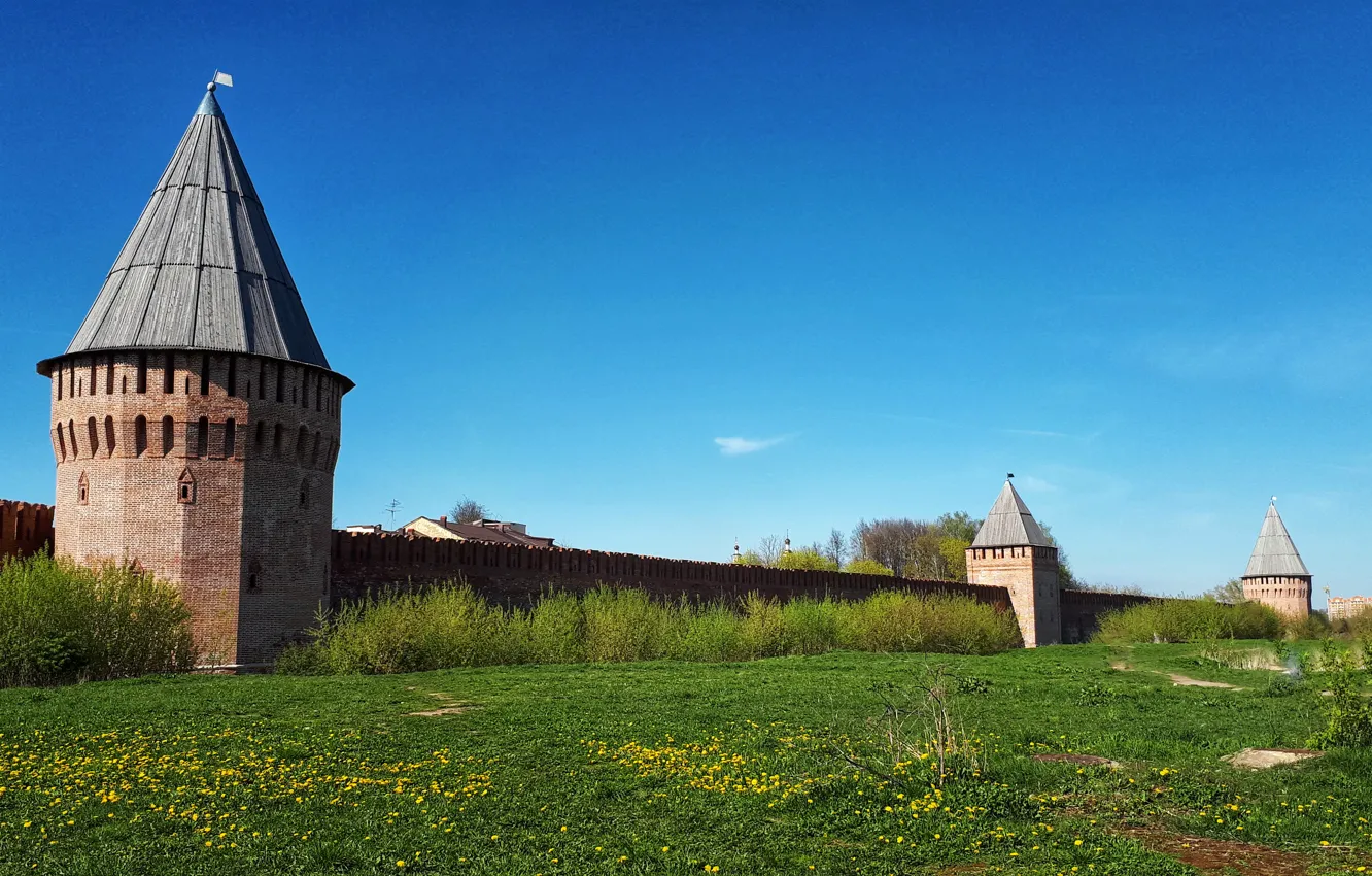 Фото обои город, смоленск, крепостная стена