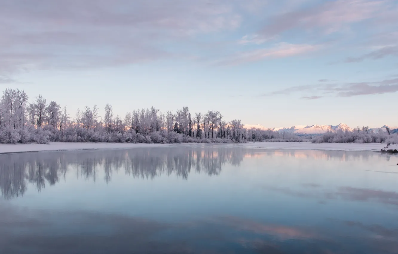Фото обои пейзаж, озеро, пруд