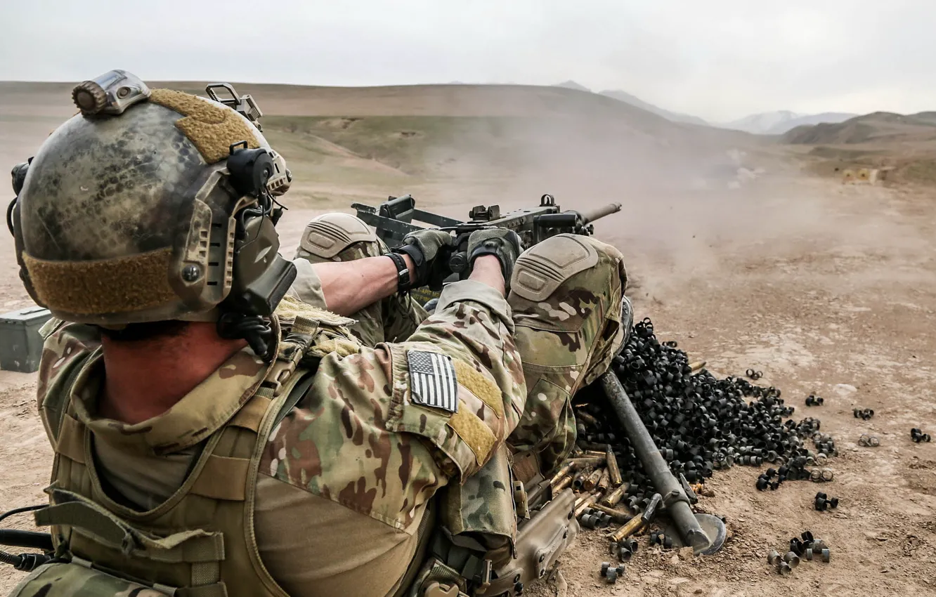 Фото обои Afghanistan, machine gun, United States Spec Ops