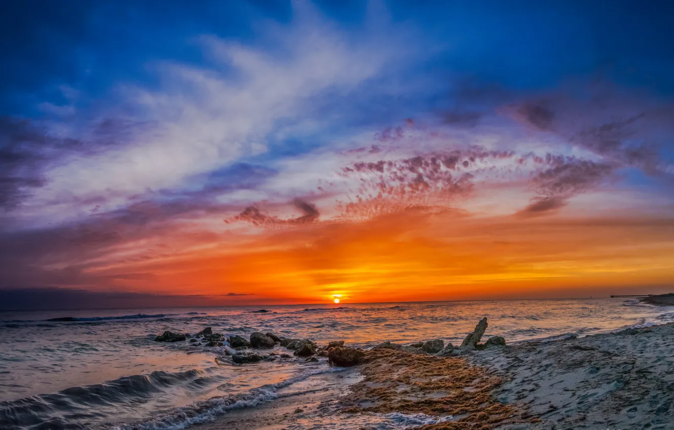 Фото обои Florida, Caspersen Beach, Clouds On Fire