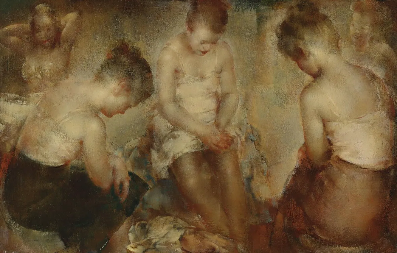 Фото обои картина, жанровая, Grigory Gluckmann, Перед Выступлением, Григорий Глюкман