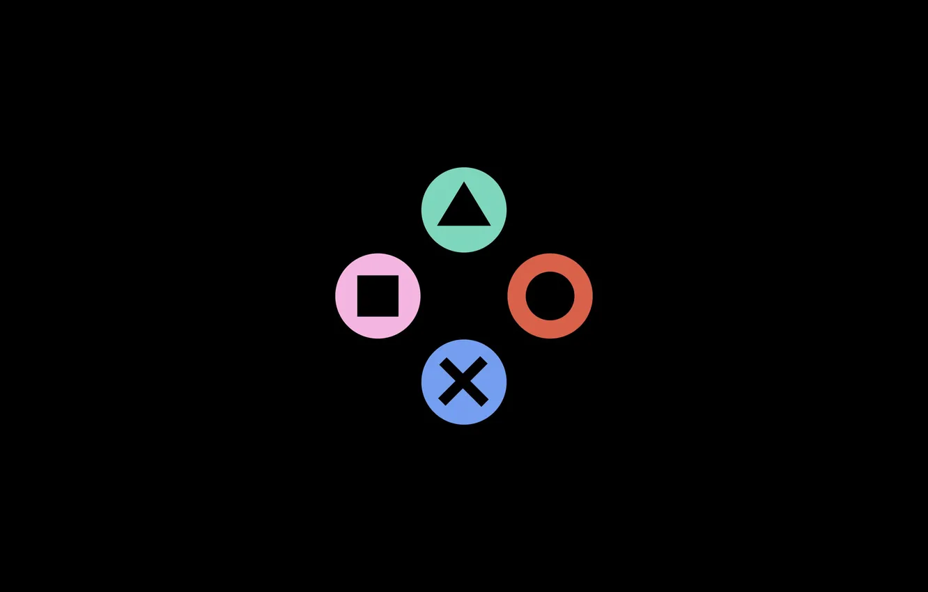 Фото обои темный фон, игра, минимализм, game, minimalism, controller, контроллер, PlayStation