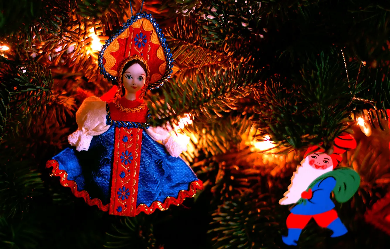 Фото обои игрушка, елка, новый год, рождество