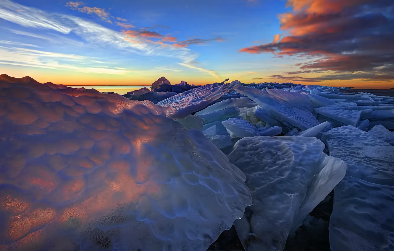 Фото обои зима, небо, пейзаж, природа, лёд