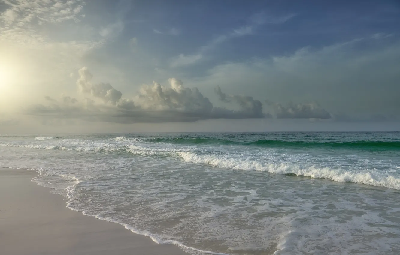 Фото обои песок, вода, солнце, океан