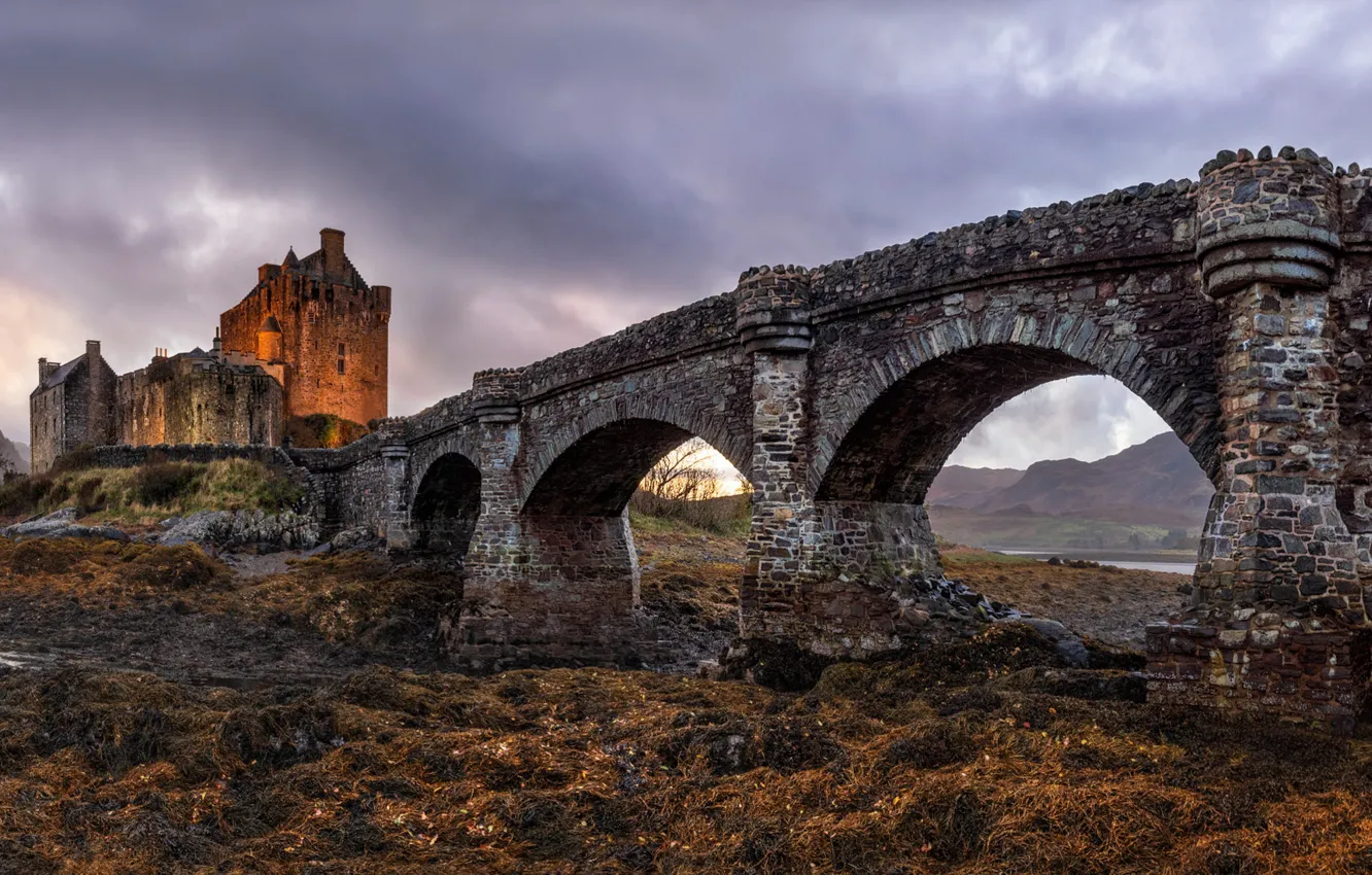 Фото обои Шотландия, Замок Эйлен-Донан, остров Донан