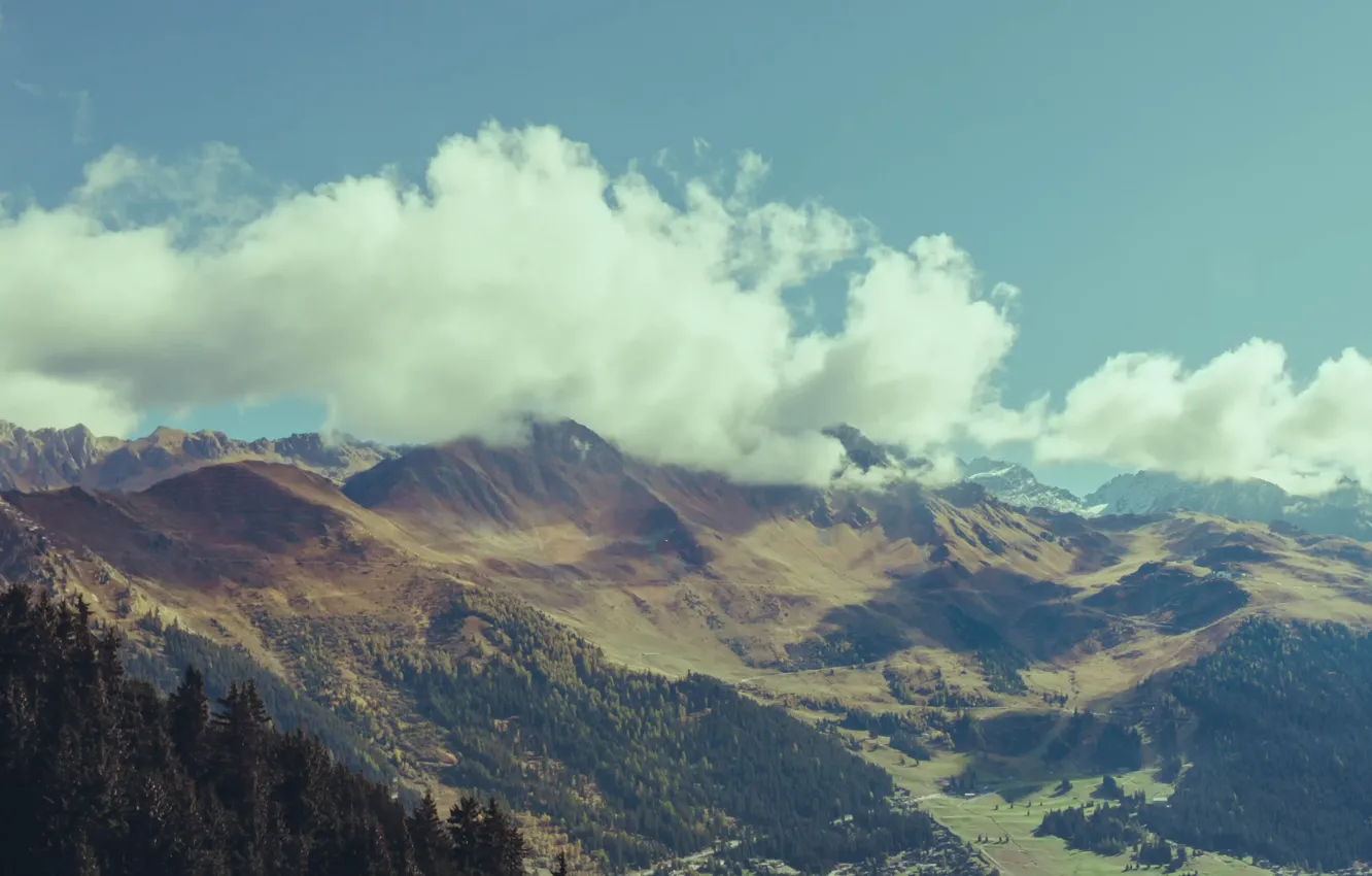 Фото обои небо, облака, горы, Switzerland