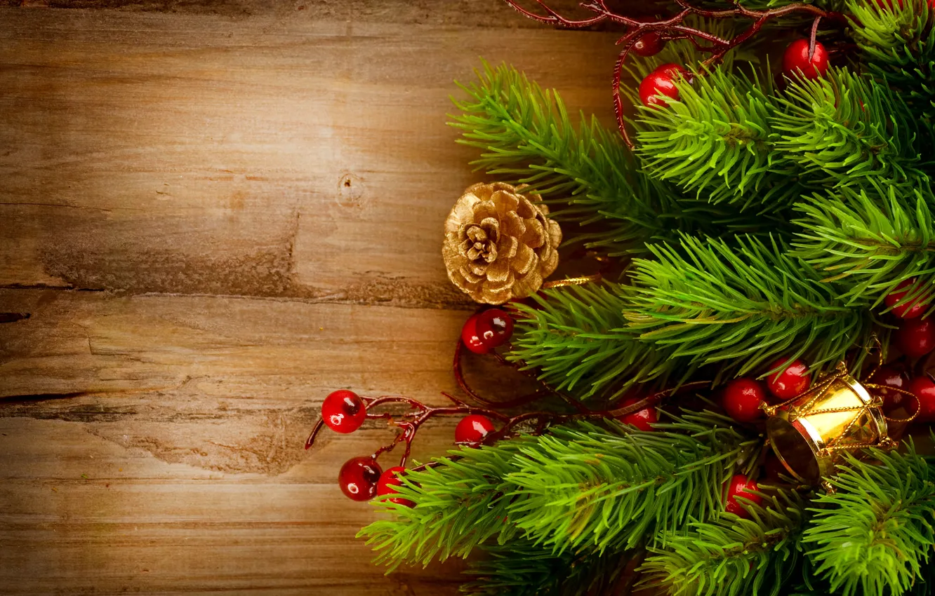 Фото обои елка, ель, ветка, Новый Год, Рождество, ёлка, Christmas, шишки