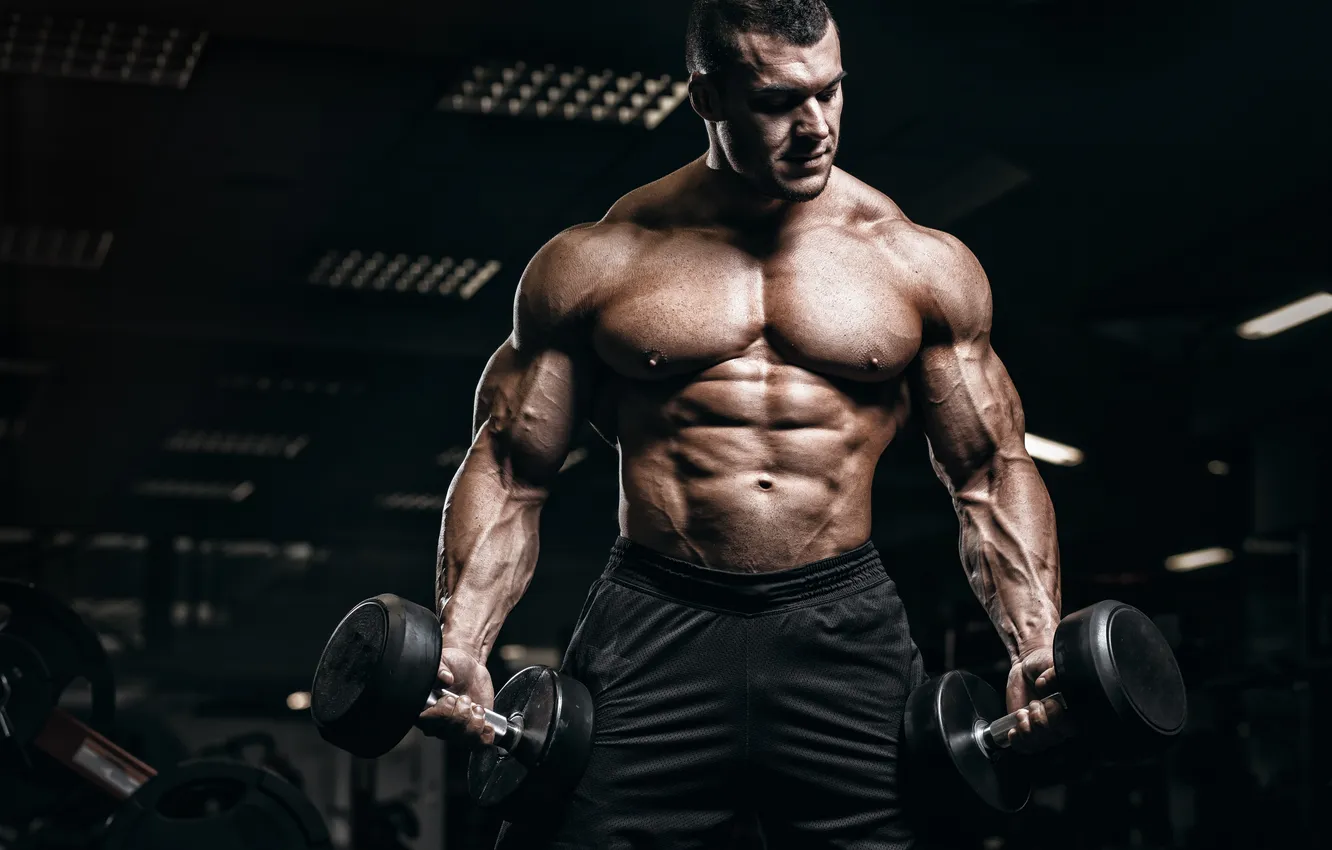 Фото обои hard, exercise, guy, handsome, fitness, gym, equipment, health