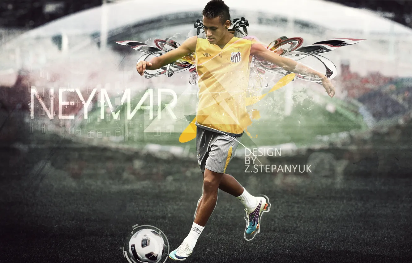 Фото обои футбол, Photoshop, 2011, football, неймер, Neymar