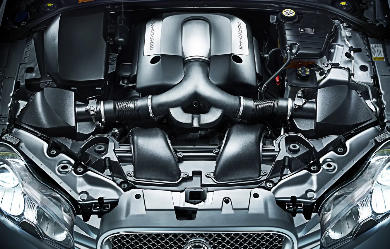 Фото обои двигатель, Jaguar, под капотом