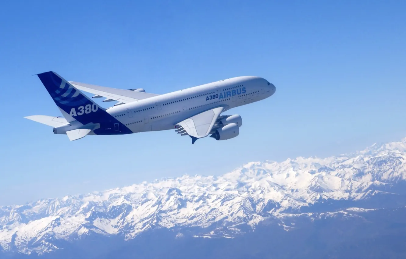 Фото обои небо, авиация, самолет, Airbus A380