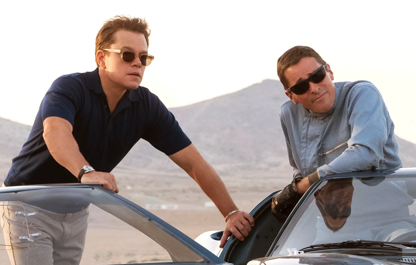 Фото обои Christian Bale, Matt Damon, Ford v Ferrari
