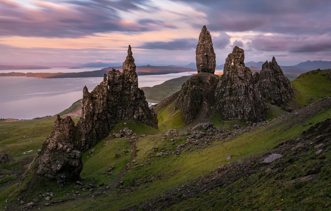 Фото обои скалы, Шотландия, Isle of Skye
