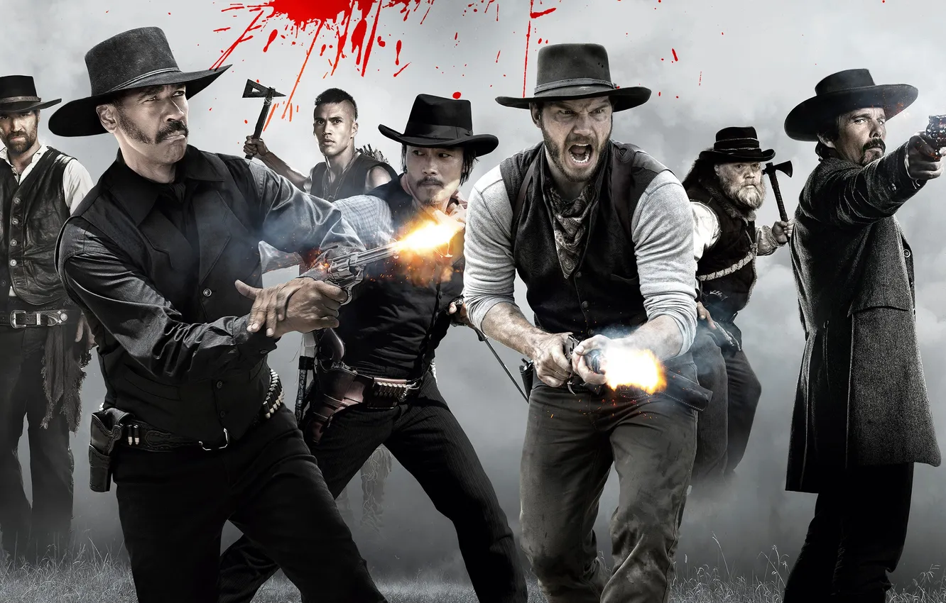 Фото обои Men, Hat, Pistols, Chris Pratt, magnificent seven
