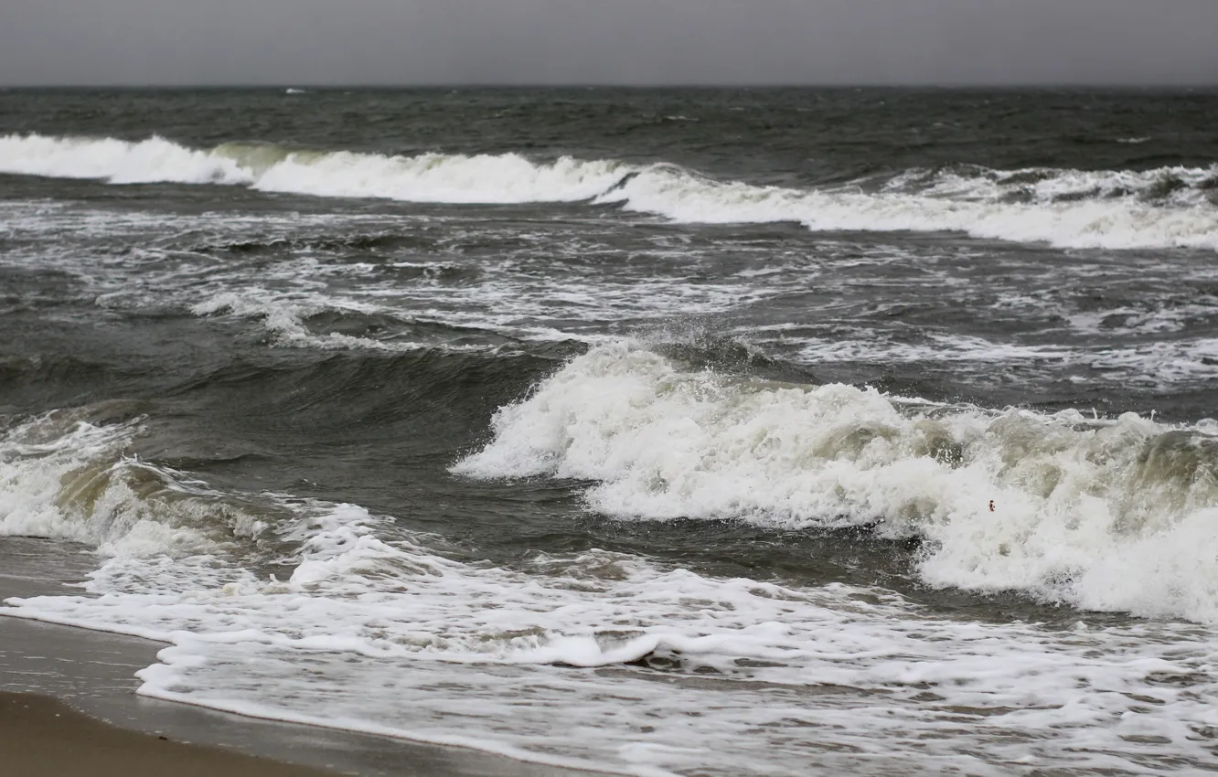 Фото обои storm, beach, sea, ocean, water, wave