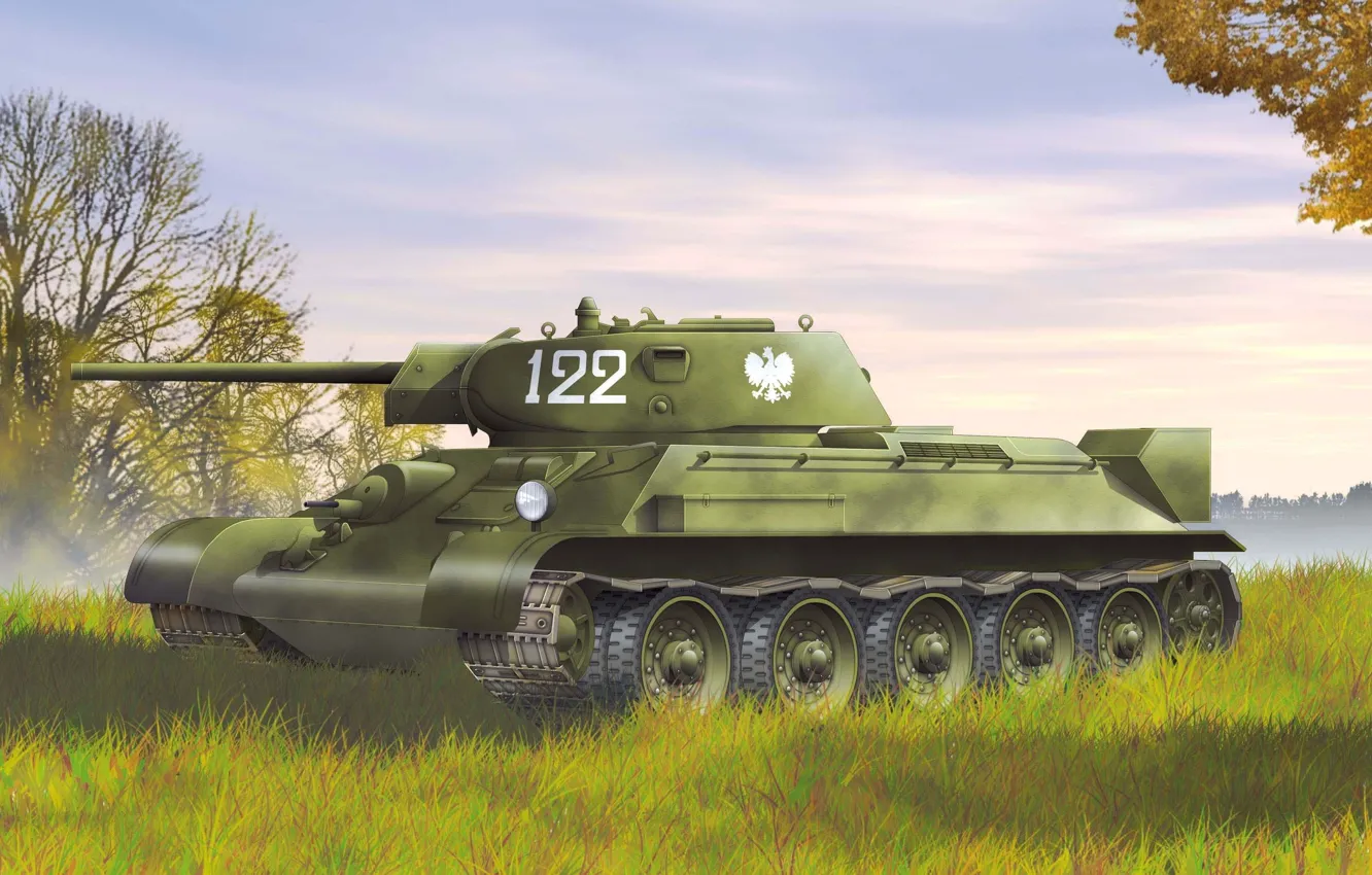 Фото обои танк, рыжик, Советский, экипаж, средний, Т-34-76, WW2., тридцатьчетверка