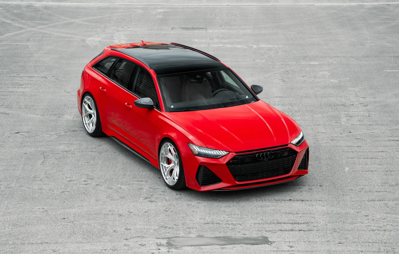 Фото обои Audi, RED, Avant, RS6, VAG