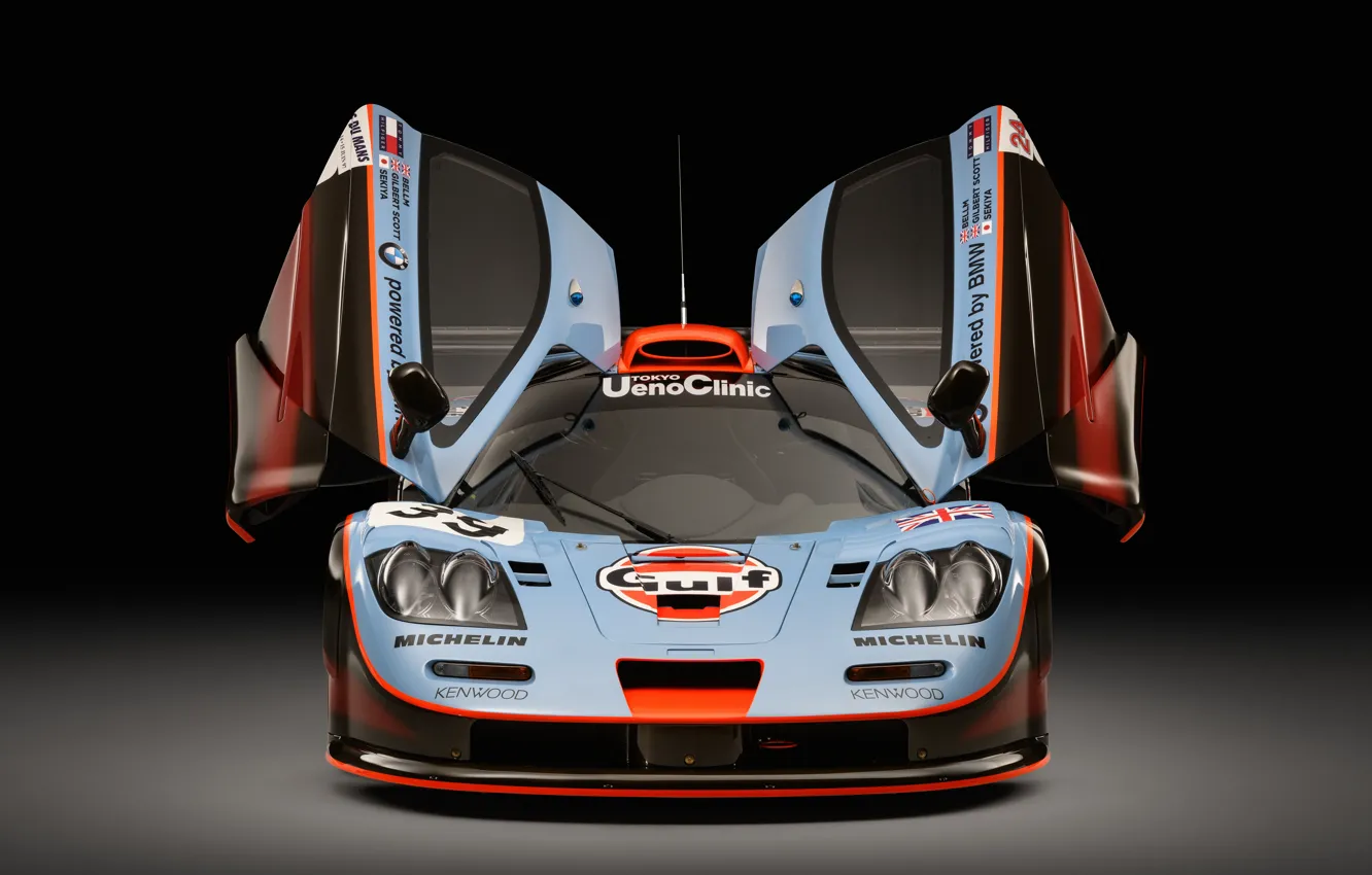 Фото обои McLaren, GTR, Двери, Фары, 1993, 24 Hours of Le Mans, 24 часа Ле-Мана, McLaren F1