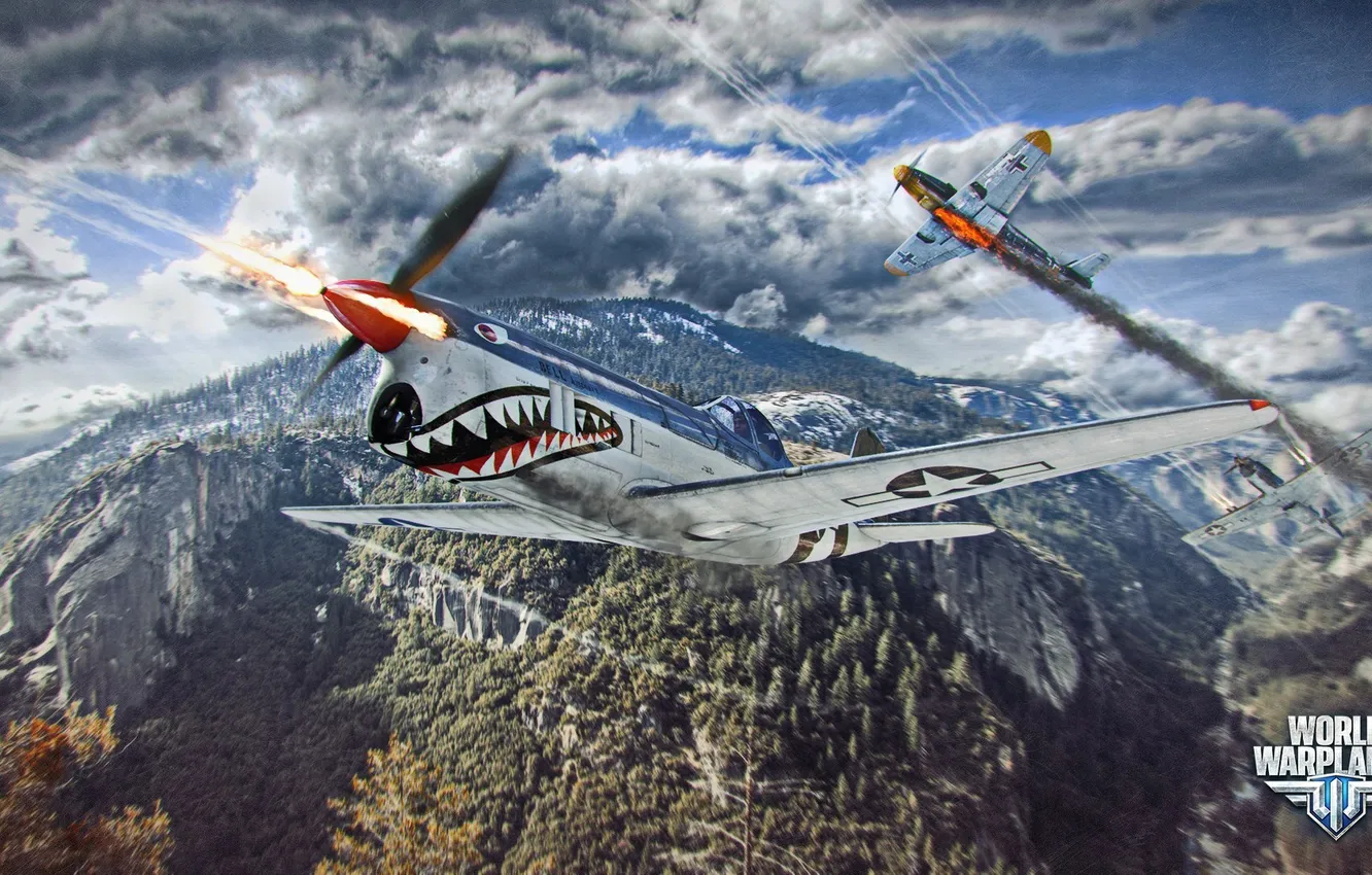 Фото обои самолет, холмы, зубы, aviation, авиа, MMO, Wargaming.net, World of Warplanes